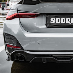 BMW 4 Series Gran Coupe M440i 430i G26 2022 2023 2024 2025 with Aftermarket Parts - V1 & V2 Rear Diffuser & Canards Pre-preg Carbon Fiber from SOOQOO USA