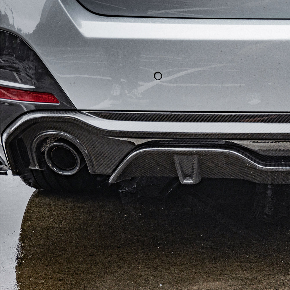 BMW 4 Series Gran Coupe M440i 430i G26 2022 2023 2024 2025 with Aftermarket Parts - V1 & V2 Rear Diffuser & Canards Pre-preg Carbon Fiber from SOOQOO USA