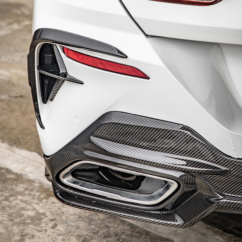 BMW 8 Series M850 840i G14 G15 G16 2018 2019 2020 2021 2022 2023 2024 with Aftermarket Parts - X-A & X-B Rear Canards Pre-preg Carbon Fiber from SOOQOO USA
