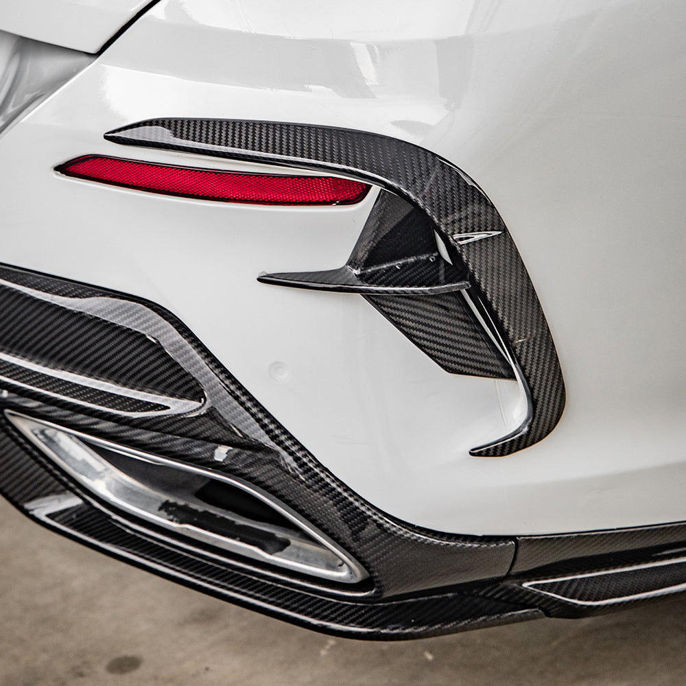 BMW 8 Series M850 840i G14 G15 G16 2018-ON with Aftermarket Parts - X-A Rear Bumper Vent Outter Trims Dry Pre-preg Carbon Fiber from SOOQOO USA