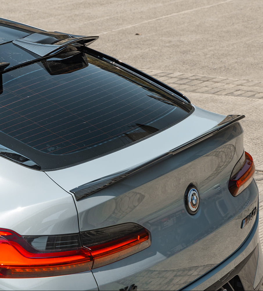 BMW X4M X4MC F98 (Fits Both Pre-LCI & LCI) 2019-ON & X4 G02 (Fits Both Pre-LCI & LCI) 2019-ON with Aftermarket Parts - Rear Lip Spoiler Carbon Fiber from SOOQOO USA