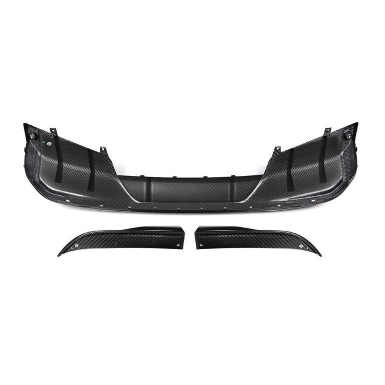 BMW I4 M50 / e Drive 40 G26 2022 2023 2024 with Aftermarket Parts - Rear Diffuser & Canards Pre-preg Carbon Fiber from SOOQOO USA