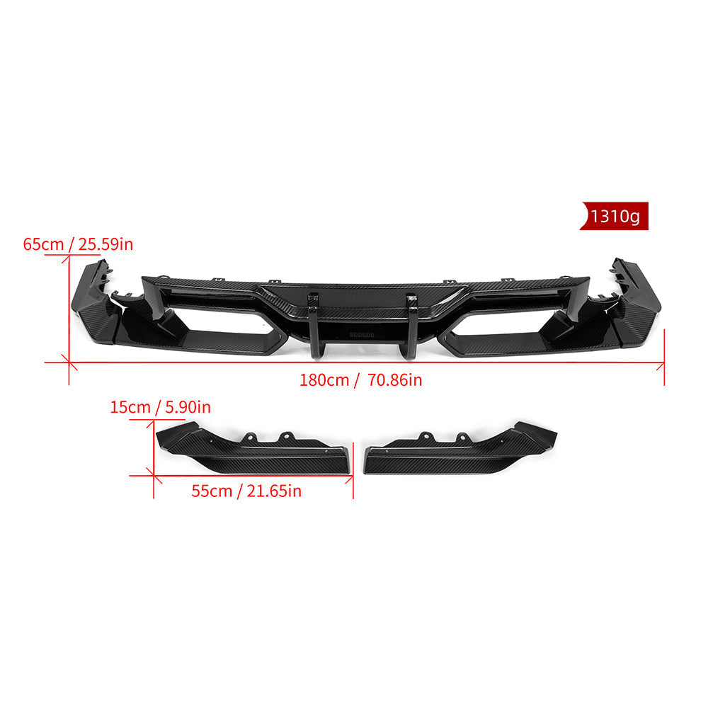 Upgrade Your BMW M2C M2 G87 2023-ON with Aftermarket Parts - A Style (Without Light) Rear Diffuser Carbon Fiber from SOOQOO USA