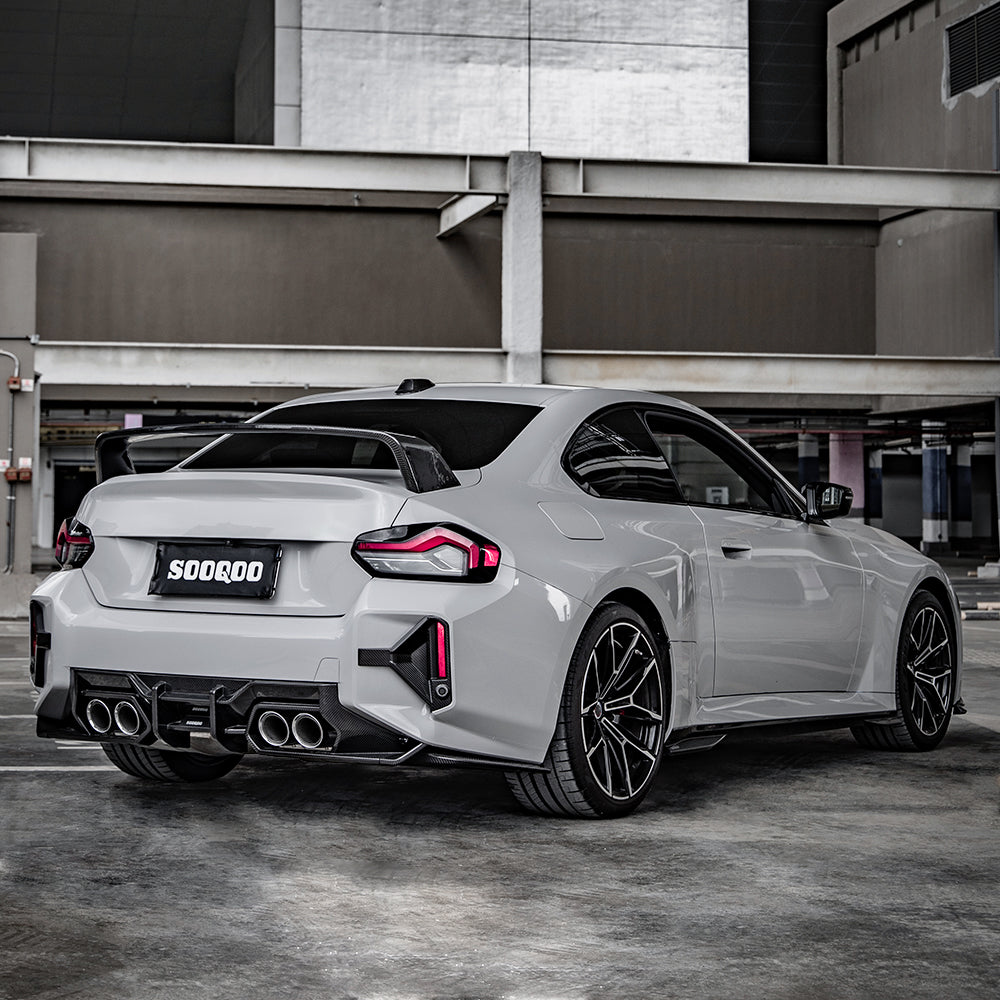 Upgrade Your BMW M2C M2 G87 2023-ON with Aftermarket Parts - A Style (Without Light) Rear Diffuser Carbon Fiber from SOOQOO USA