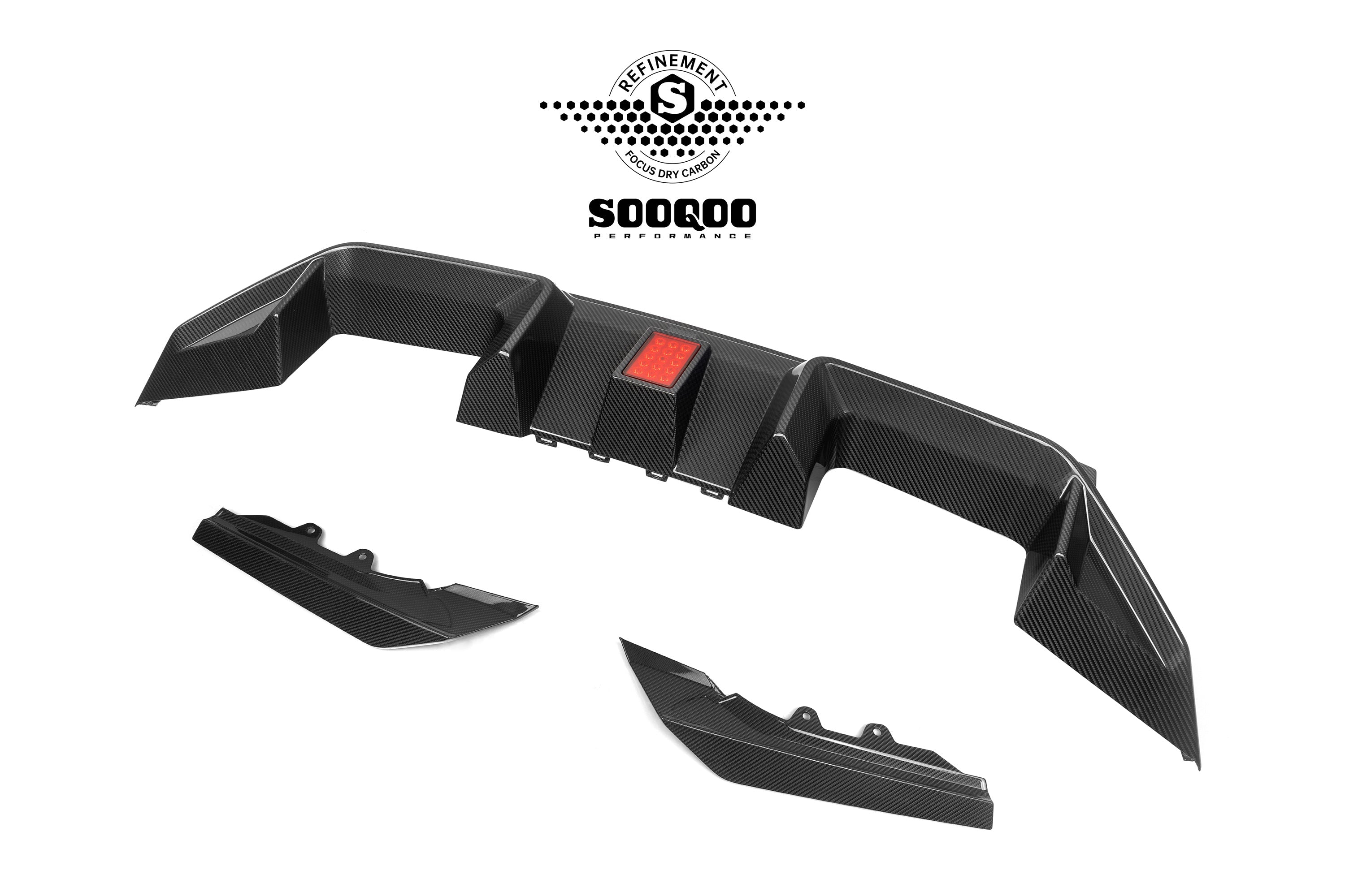 BMW M2C M2 G87 2023-ON with Aftermarket Parts - C Style (With Light) Rear Diffuser Dry Pre-preg Carbon Fiber?from SOOQOO USA
