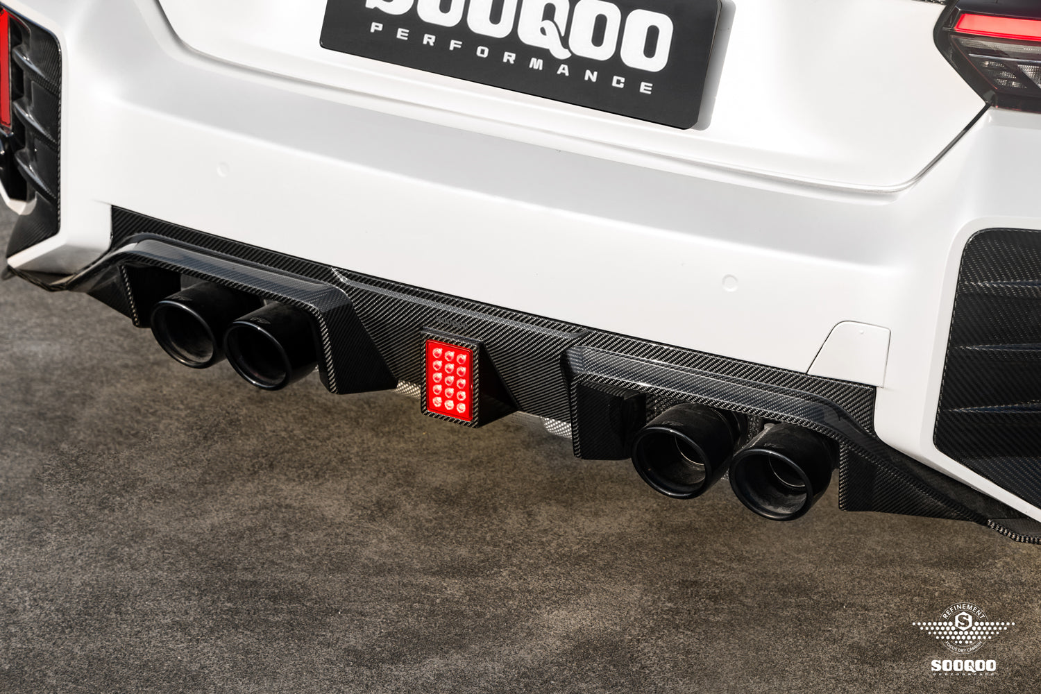 BMW M2C M2 G87 2023-ON with Aftermarket Parts - C Style (With Light) Rear Diffuser Dry Pre-preg Carbon Fiber?from SOOQOO USA
