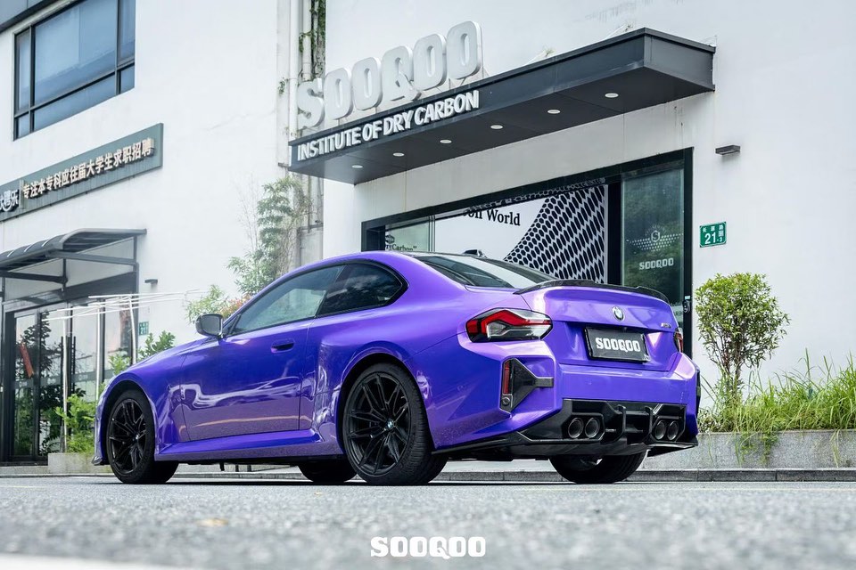 BMW M2C M2 G87 2023-ON with Aftermarket Parts - A Style (Without Light) Rear Diffuser Carbon Fiber from SOOQOO USA
