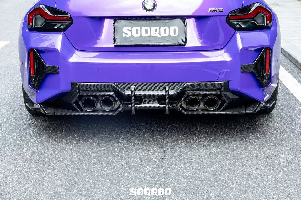 BMW M2C M2 G87 2023-ON with Aftermarket Parts - A Style (Without Light) Rear Diffuser Carbon Fiber from SOOQOO USA