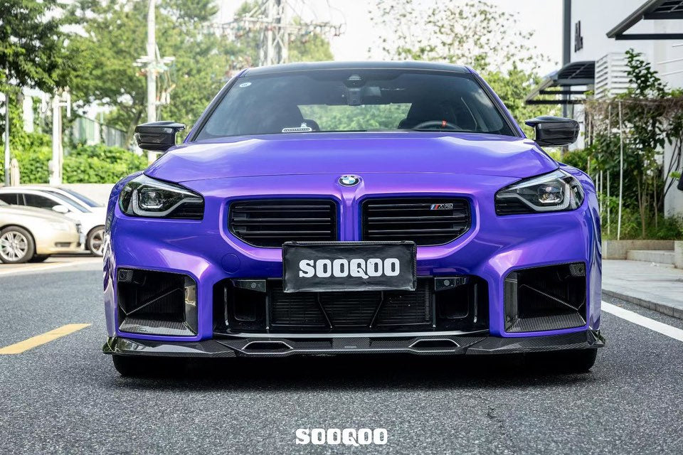BMW M2 M2C G87 2023-ON with Aftermarket Parts - B Style Front Lip Carbon Fiber from SOOQOO USA