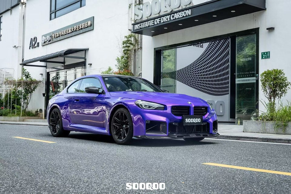 BMW M2 M2C G87 2023-ON with Aftermarket Parts - B Style Front Lip Carbon Fiber from SOOQOO USA
