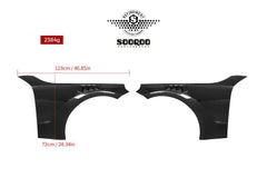 BMW M2CS M2 G87 2023-ON & 2 Series M240i 230i G42 2022-ON with Aftermarket Parts - Front Fenders Dry Pre-preg Carbon Fiber / FRP from SOOQOO USA