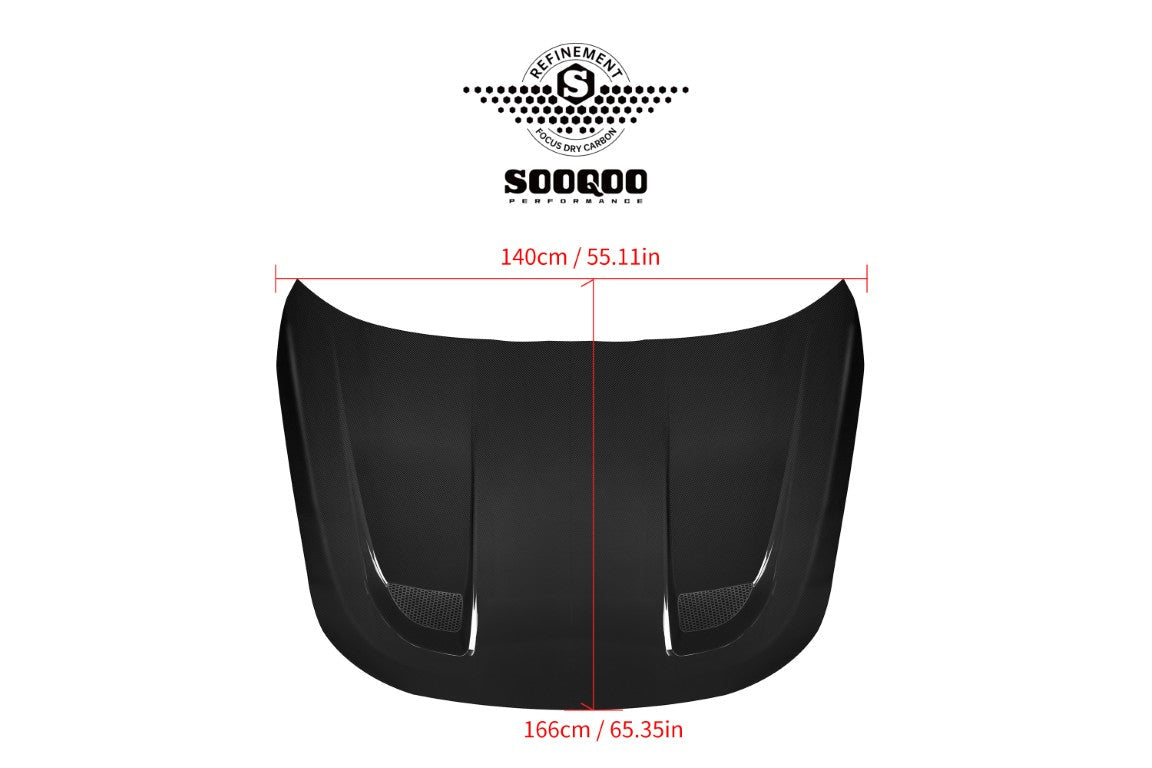 BMW M2CS M2 G87 2023-ON & 2 Series M240i 230i G42 2022-ON with Aftermarket Parts - Hood Bonnet & Garnish Dry Pre-preg Carbon Fiber / FRP from SOOQOO USA