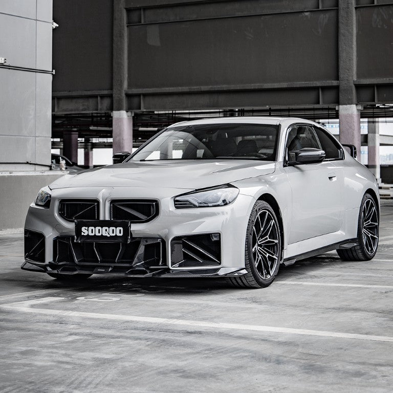BMW M2 M2C G87 2023-ON with Aftermarket Parts - A Style Front Lip Carbon Fiber from SOOQOO USA