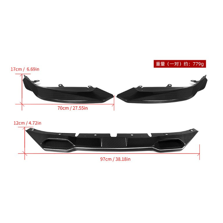 BMW M2 M2C G87 2023-ON with Aftermarket Parts - A Style Front Lip Carbon Fiber from SOOQOO USA