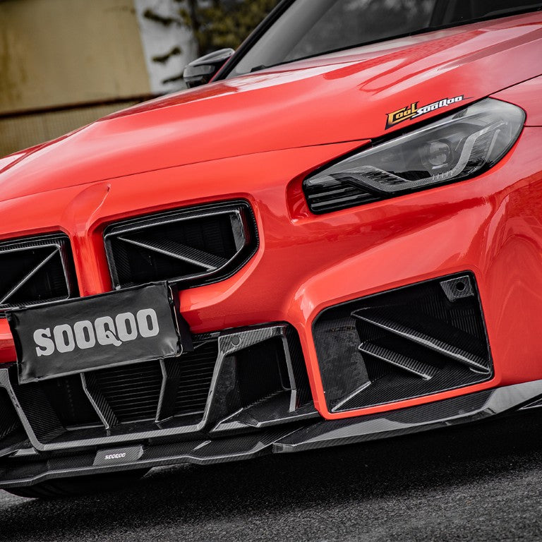 BMW M2 M2C G87 2023-ON with Aftermarket Parts - B Style Front Lip Carbon Fiber from SOOQOO USA