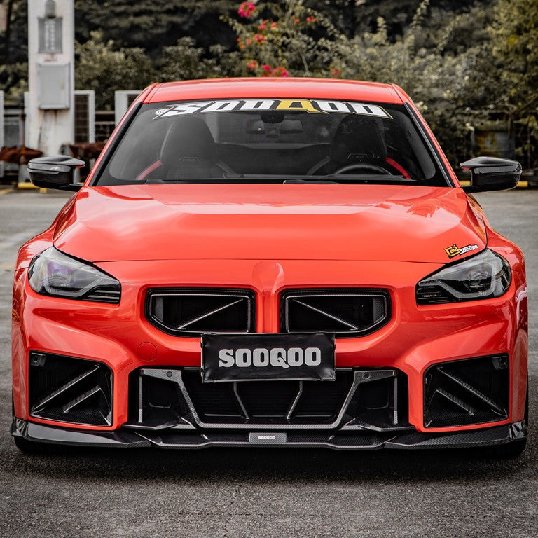 BMW M2 M2C G87 2023-ON with Aftermarket Parts - B Style Front Lip Carbon Fiber from SOOQOO USA