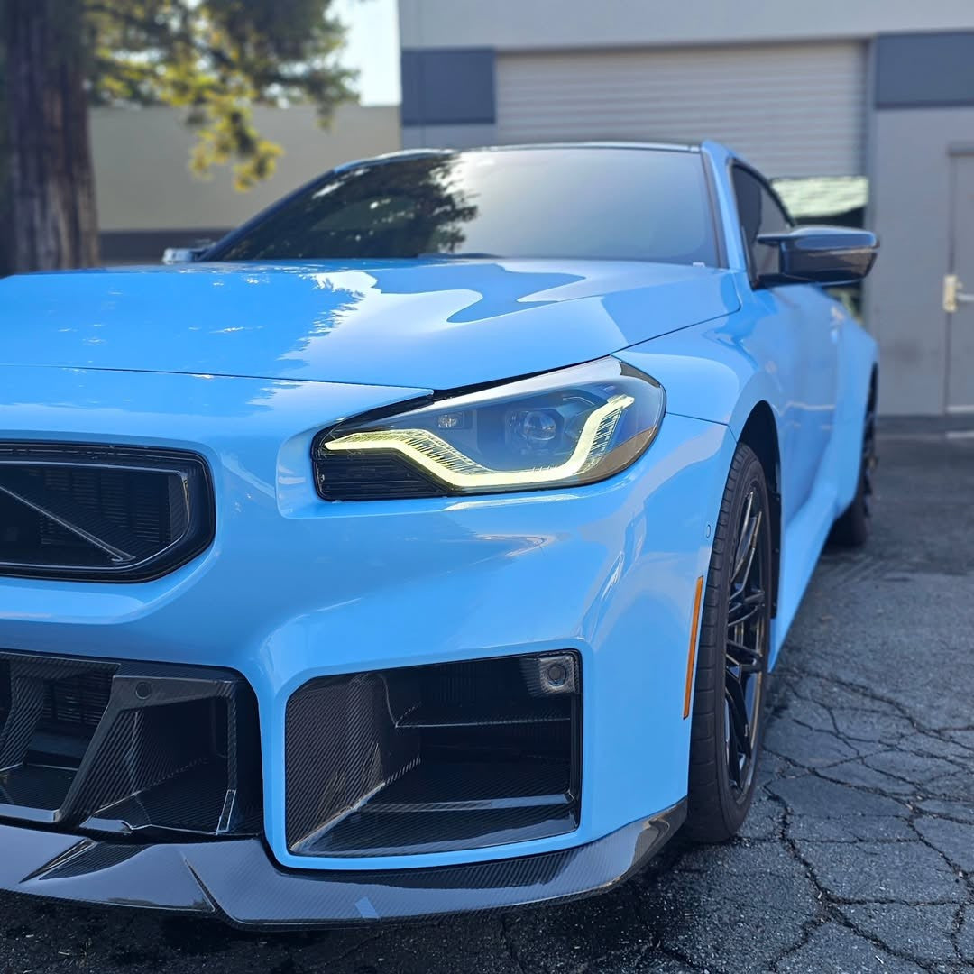 BMW M2 M2C G87 2023 2024 with Aftermarket Parts - Front Center Vent Trim Grill Replacement Carbon Fiber from SOOQOO USA