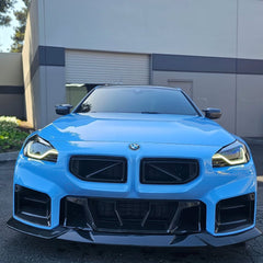 BMW M2 M2C G87 2023 2024 with Aftermarket Parts - Front Center Vent Trim Grill Replacement Carbon Fiber from SOOQOO USA