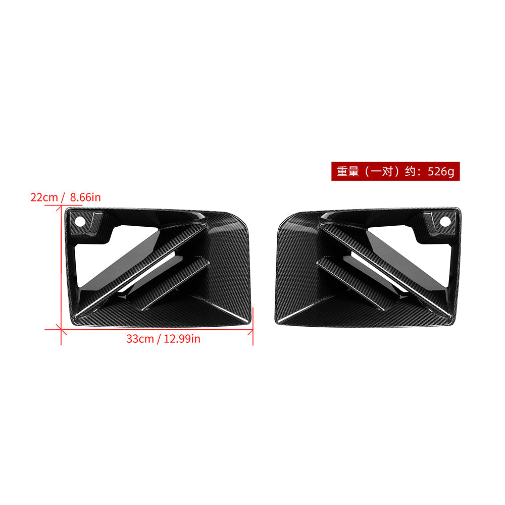 BMW M2 M2C G87 2023 2024 with Aftermarket Parts - Front Side Vent Trim Replacement Carbon Fiber from SOOQOO USA