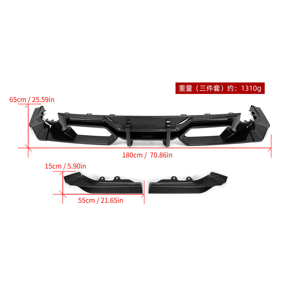 BMW M2 M2C G87 2023 2024 with Aftermarket Parts - Rear Diffuser Carbon Fiber from SOOQOO USA