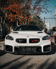BMW M2 M2C G87 2023 2024 with Aftermarket Parts - Front Kidney Grill Carbon Fiber from SOOQOO USA