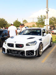 BMW M2 M2C G87 2023 2024 with Aftermarket Parts - Front Kidney Grill Carbon Fiber from SOOQOO USA