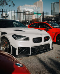 BMW M2 M2C G87 2023 2024 with Aftermarket Parts - Front Kidney Grill Carbon Fiber from SOOQOO USA