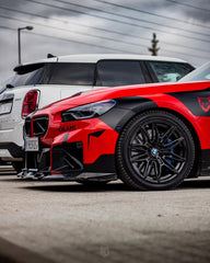 BMW M2 M2C G87 2023 2024 with Aftermarket Parts - Front Kidney Grill Carbon Fiber from SOOQOO USA