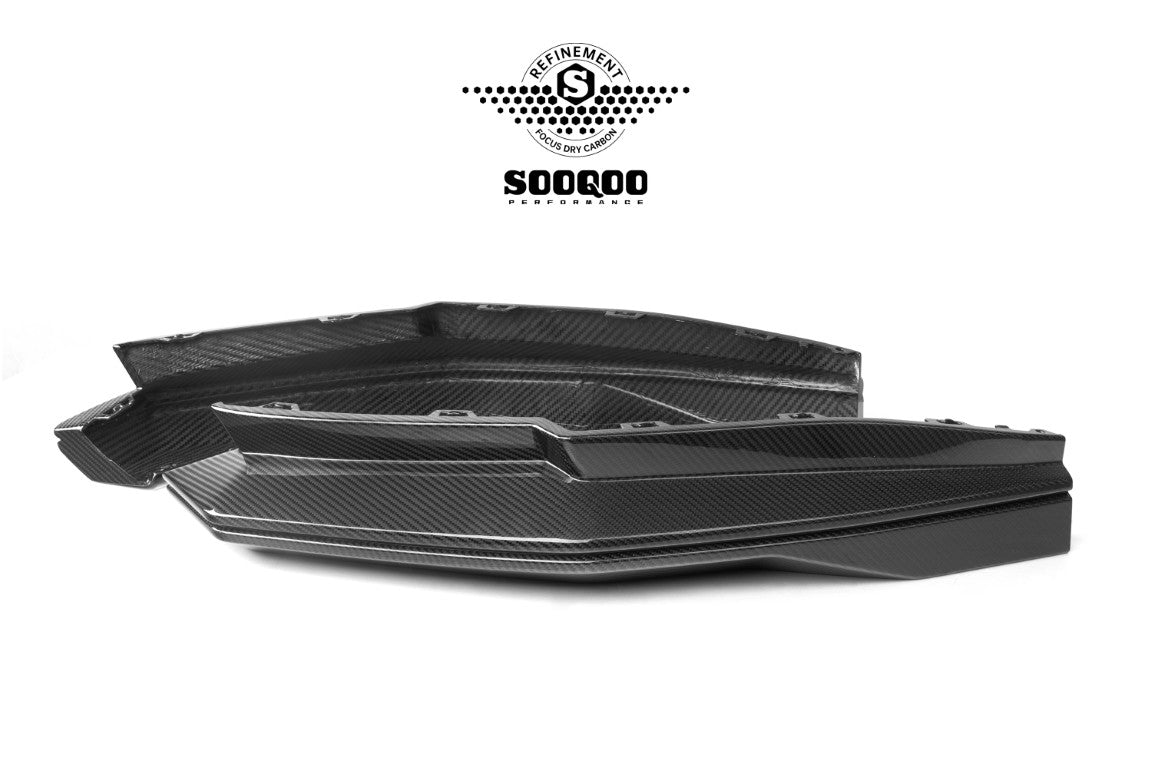 BMW M3CS M3C M3 G80 G81 & M4CS M4C M4 G82 G83 2021-ON with Aftermarket Parts - B Style (With Light) Rear Diffuser & Rear Canards?Carbon Fiber from SOOQOO USA