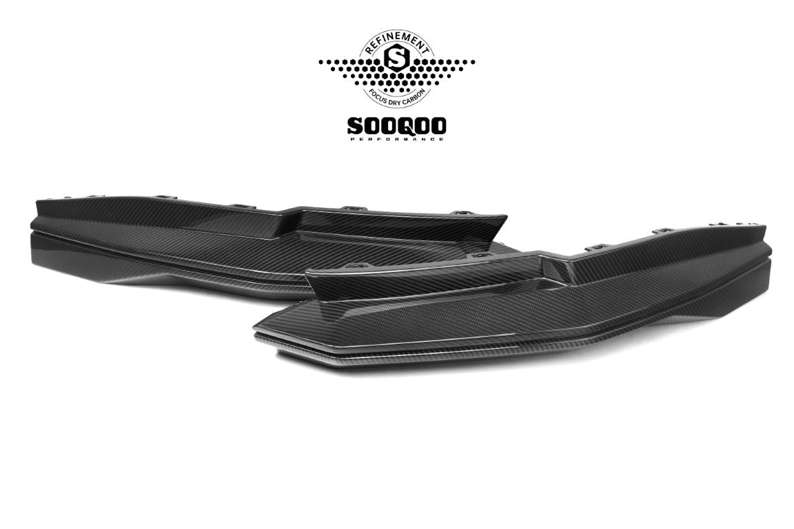 BMW M3CS M3C M3 G80 G81 & M4CS M4C M4 G82 G83 2021-ON with Aftermarket Parts - B Style (With Light) Rear Diffuser & Rear Canards?Carbon Fiber from SOOQOO USA