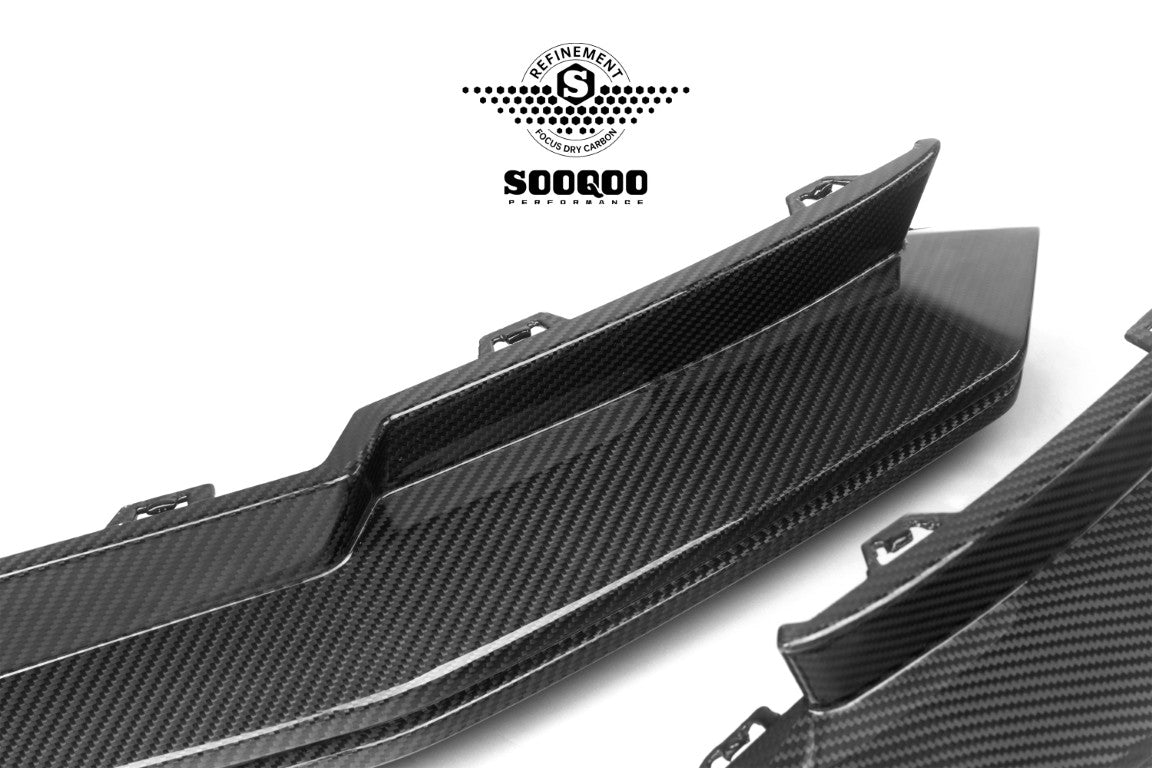 BMW M3CS M3C M3 G80 G81 & M4CS M4C M4 G82 G83 2021-ON with Aftermarket Parts - B Style (With Light) Rear Diffuser & Rear Canards?Carbon Fiber from SOOQOO USA