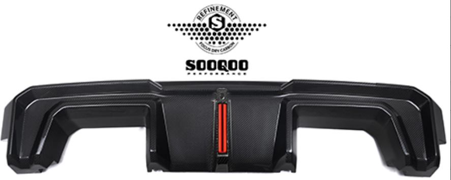 BMW M3CS M3C M3 G80 G81 & M4CS M4C M4 G82 G83 2021-ON with Aftermarket Parts - B Style (With Light) Rear Diffuser & Rear Canards?Carbon Fiber from SOOQOO USA