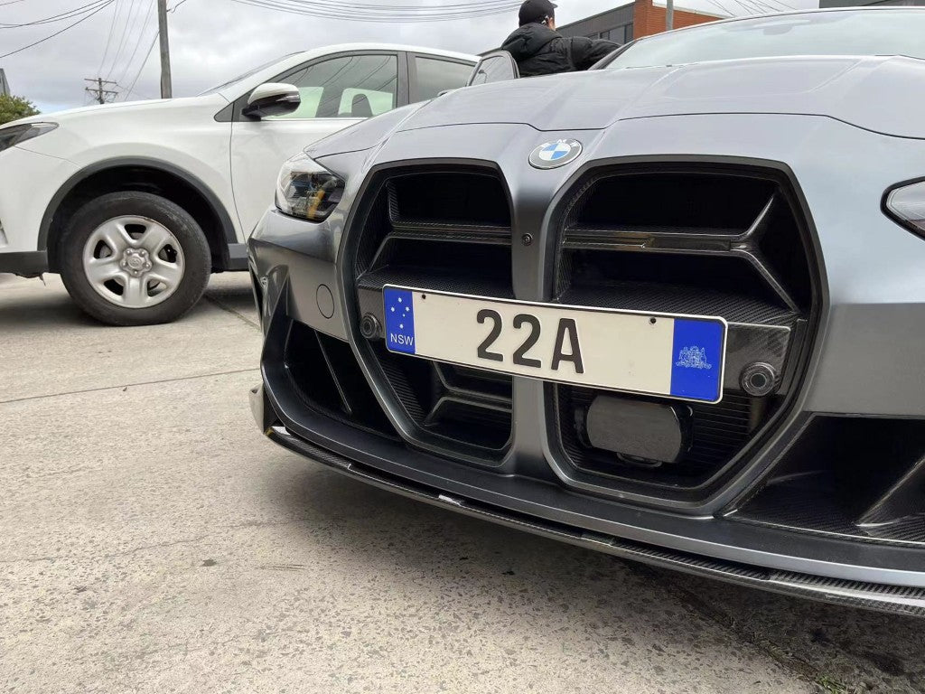 BMW M3 M3C M3CS G80 G81 2021 2022 2023 2024 & M4 M4C M4CS G82 G83 2021 2022 2023 2024 with Aftermarket Parts - CSL / Without ACC & CSL / With ACC Front Kidney Grill Pre-preg Carbon Fiber from Aero Republic