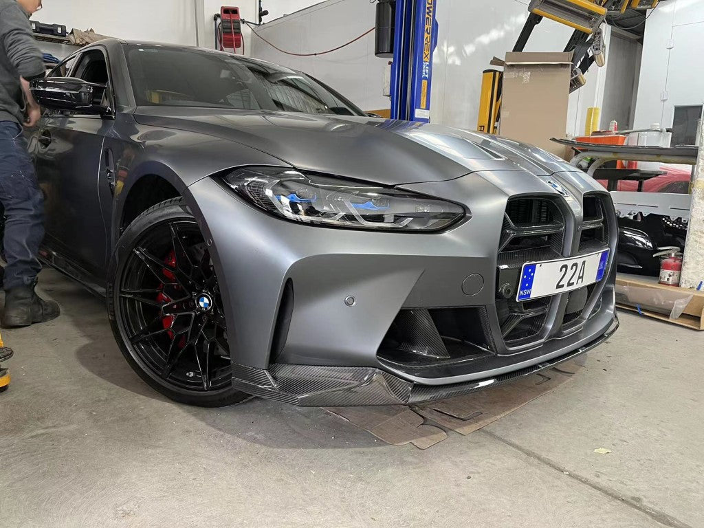 BMW M3 M3C M3CS G80 G81 2021 2022 2023 2024 & M4 M4C M4CS G82 G83 2021 2022 2023 2024 with Aftermarket Parts - CSL / Without ACC & CSL / With ACC Front Kidney Grill Pre-preg Carbon Fiber from Aero Republic