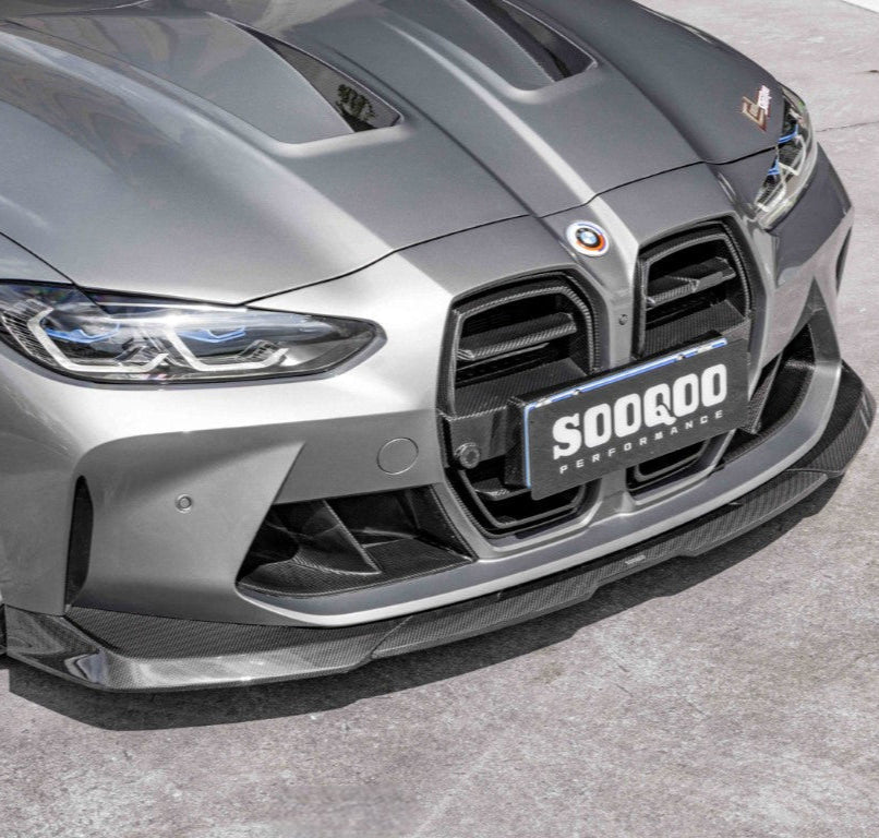 BMW M3CS M3C M3 G80 G81 2021-ON & M4CS M4C M4 G82 G83 2021-ON with Aftermarket Parts - B Style Front Lip Pre-preg Carbon Fiber from SOOQOO USA