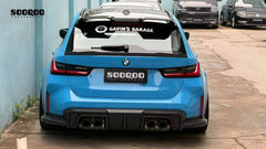 BMW M3CS M3C M3 G81 2021-ON & 3 Series M340i 330i G21 (Fits Both Pre-LCI &  LCI) 2019-ON with Aftermarket Parts - SQ-V2 Rear Roof Spoiler Dry Pre-preg Carbon Fiber from SOOQOO USA