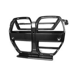 BMW M3 G80 G81 2021 2022 2023 2024 & M4 G82 G83 2021 2022 2023 2024 with Aftermarket Parts - SQ-A (Without & With ACC) Front Kidney Grill Carbon Fiber from SOOQOO USA