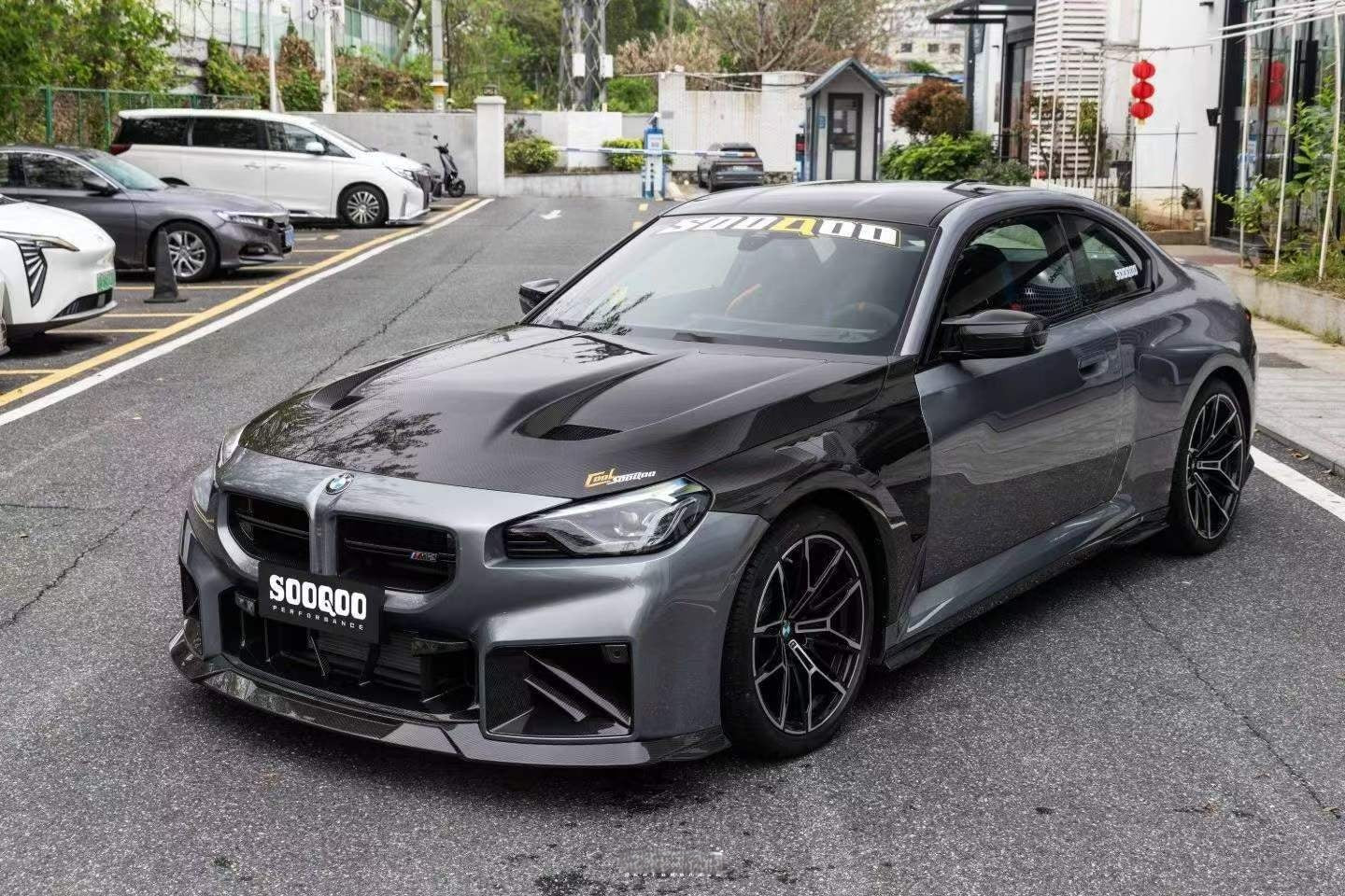 BMW M3 G80 G81 & M4 G82 G83 2021-ON with Aftermarket Parts - V1 Front Fenders Dry Pre-preg Carbon Fiber from SOOQOO USA