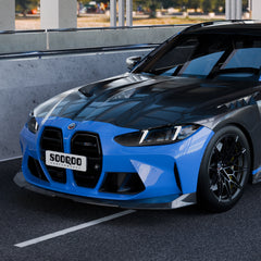 BMW M3 / M3C G80 G81 & M4 / M4C G82 G83 2021-ON with Aftermarket Parts - Hood Bonnet Dry Pre-preg Carbon Fiber from SOOQOO USA