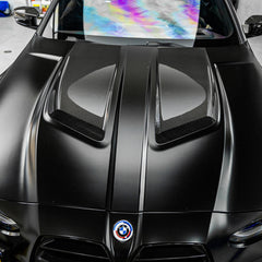 BMW M3 / M3C G80 G81 & M4 / M4C G82 G83 2021-ON with Aftermarket Parts - V2 Hood Bonnet Partial Dry Pre-preg Carbon Fiber from SOOQOO USA