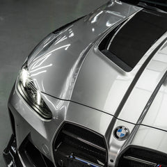 BMW M3 / M3C G80 G81 & M4 / M4C G82 G83 2021-ON with Aftermarket Parts - V2 Hood Bonnet Partial Dry Pre-preg Carbon Fiber from SOOQOO USA