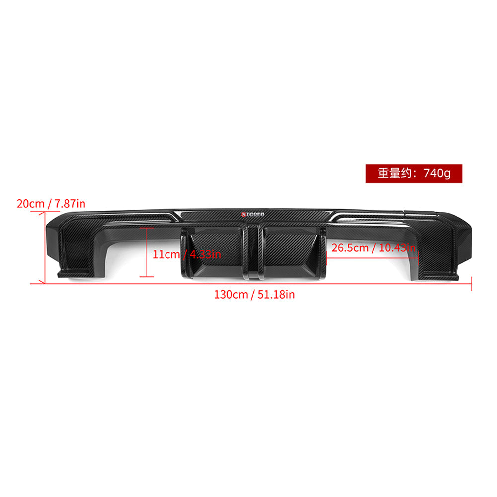 BMW M3 M3C M3CS G80 G81 2021 2022 2023 2024 & M4 M4C M4CS M4CSL G82 G83 2021 2022 2023 2024 with Aftermarket Parts - Without Light Rear Diffuser & Canards?Pre-preg Carbon Fiber from SOOQOO USA