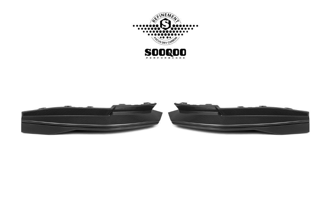BMW M3CS M3C M3 G80 G81 & M4CS M4C M4 G82 G83 2021-ON with Aftermarket Parts - B Style (With Light) Rear Diffuser & Rear Canards?Carbon Fiber from SOOQOO USA