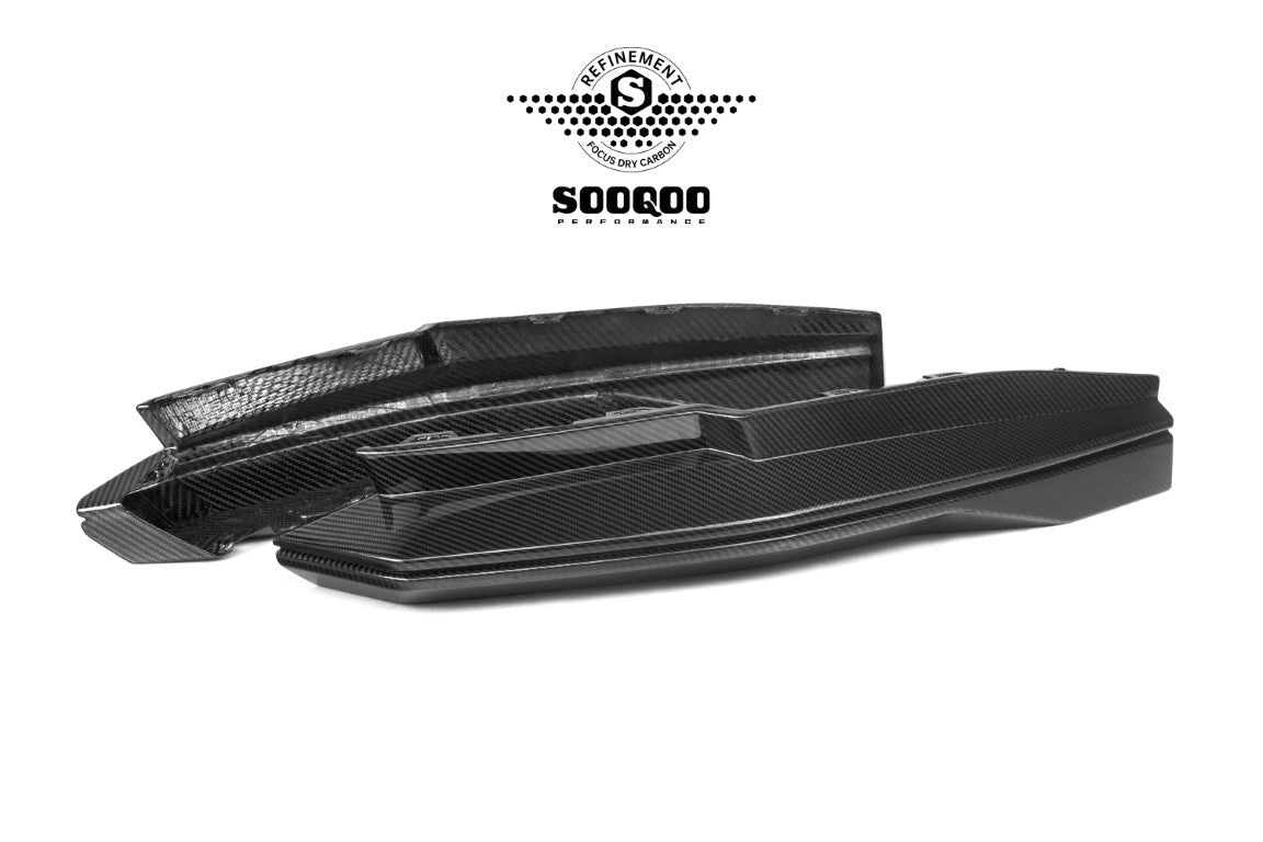 BMW M3CS M3C M3 G80 G81 & M4CS M4C M4 G82 G83 2021-ON with Aftermarket Parts - B Style (With Light) Rear Diffuser & Rear Canards?Carbon Fiber from SOOQOO USA