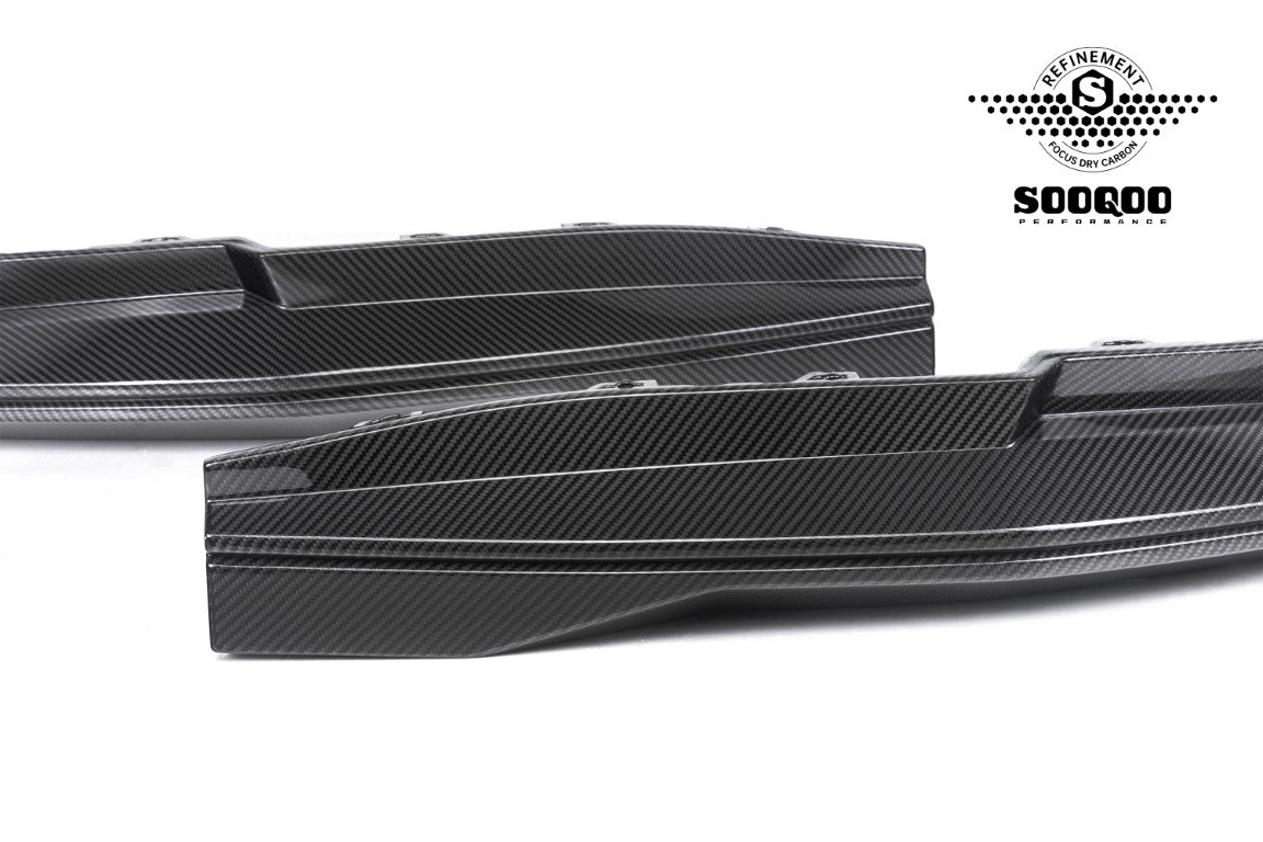 BMW M3CS M3C M3 G80 G81 & M4CS M4C M4 G82 G83 2021-ON with Aftermarket Parts - B Style (With Light) Rear Diffuser & Rear Canards?Carbon Fiber from SOOQOO USA