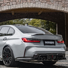 BMW M3 M3C M3CS G80 G81 2021 2022 2023 2024 & M4 M4C M4CS M4CSL G82 G83 2021 2022 2023 2024 with Aftermarket Parts - With Light Rear Diffuser & Canards?Pre-preg Carbon Fiber from SOOQOO USA