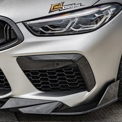 BMW M8 F91 F92 F93 2019 2020 2021 2022 2023 2024 with Aftermarket Parts - Front Lip Pre-preg Carbon Fiber from SOOQOO USA