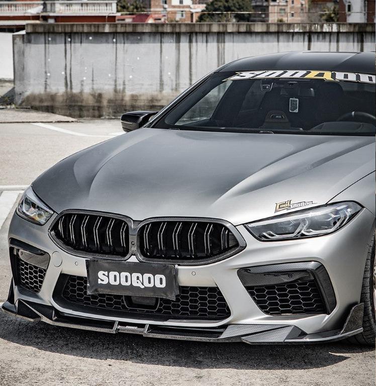 BMW M8 F91 F92 F93 2019 2020 2021 2022 2023 2024 with Aftermarket Parts - Front Lip Pre-preg Carbon Fiber from SOOQOO USA