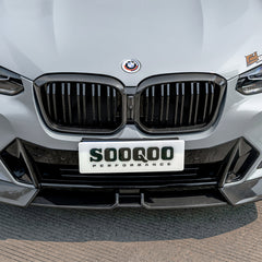 BMW X3 M40i s/xDrive 30i (with M-package bumper) G01 LCI 2022-ON & X4 M40 xDrive 30i (with M-package bumper) G02 LCI 2022-ON with Aftermarket Parts - Front Lip Carbon Fiber from SOOQOO USA