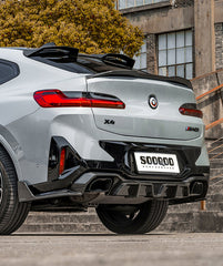 BMW X3 M40i s/xDrive 30i (with M-package bumper) G01 LCI 2022-ON & X4 M40 xDrive 30i (with M-package bumper) G02 LCI 2022-ON with Aftermarket Parts - With Light Rear Diffuser Carbon Fiber from SOOQOO USA